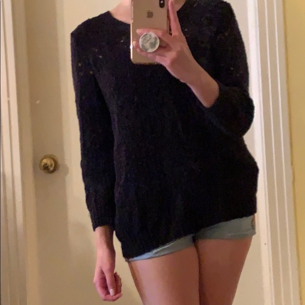 Woven Black Sweater